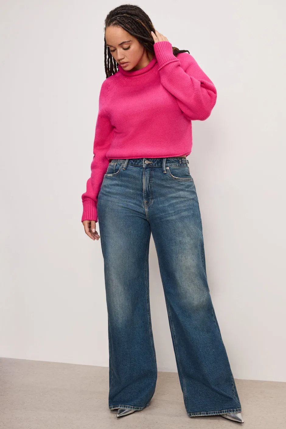Good American Mid-Rise<GOOD EASE RELAXED JEANS Indigo738
