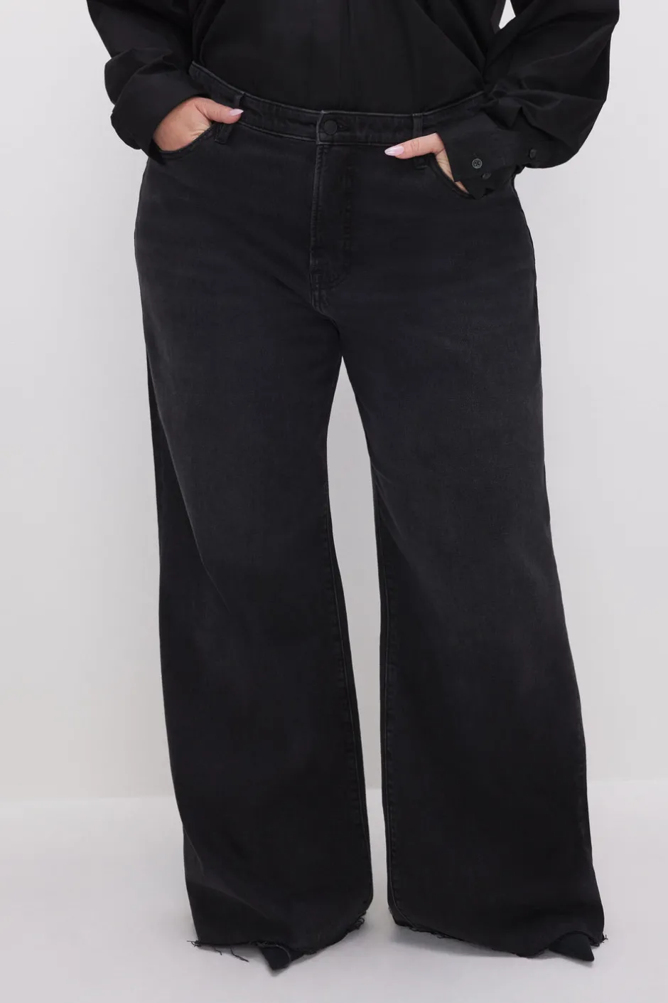Good American Relaxed | Wide Leg<GOOD EASE RELAXED JEANS Black324