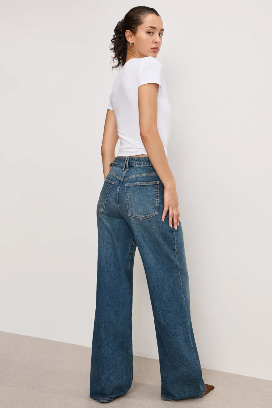 Good American Mid-Rise<GOOD EASE RELAXED JEANS Indigo738