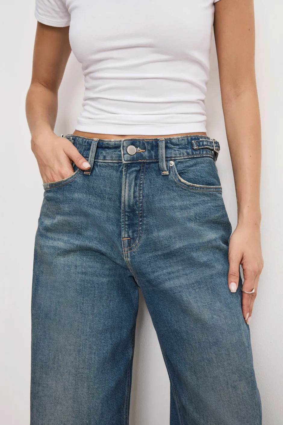 Good American Mid-Rise<GOOD EASE RELAXED JEANS Indigo738