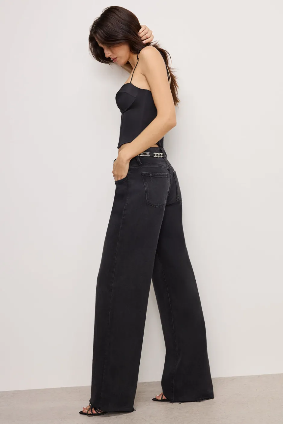 Good American Relaxed | Wide Leg<GOOD EASE RELAXED JEANS Black324