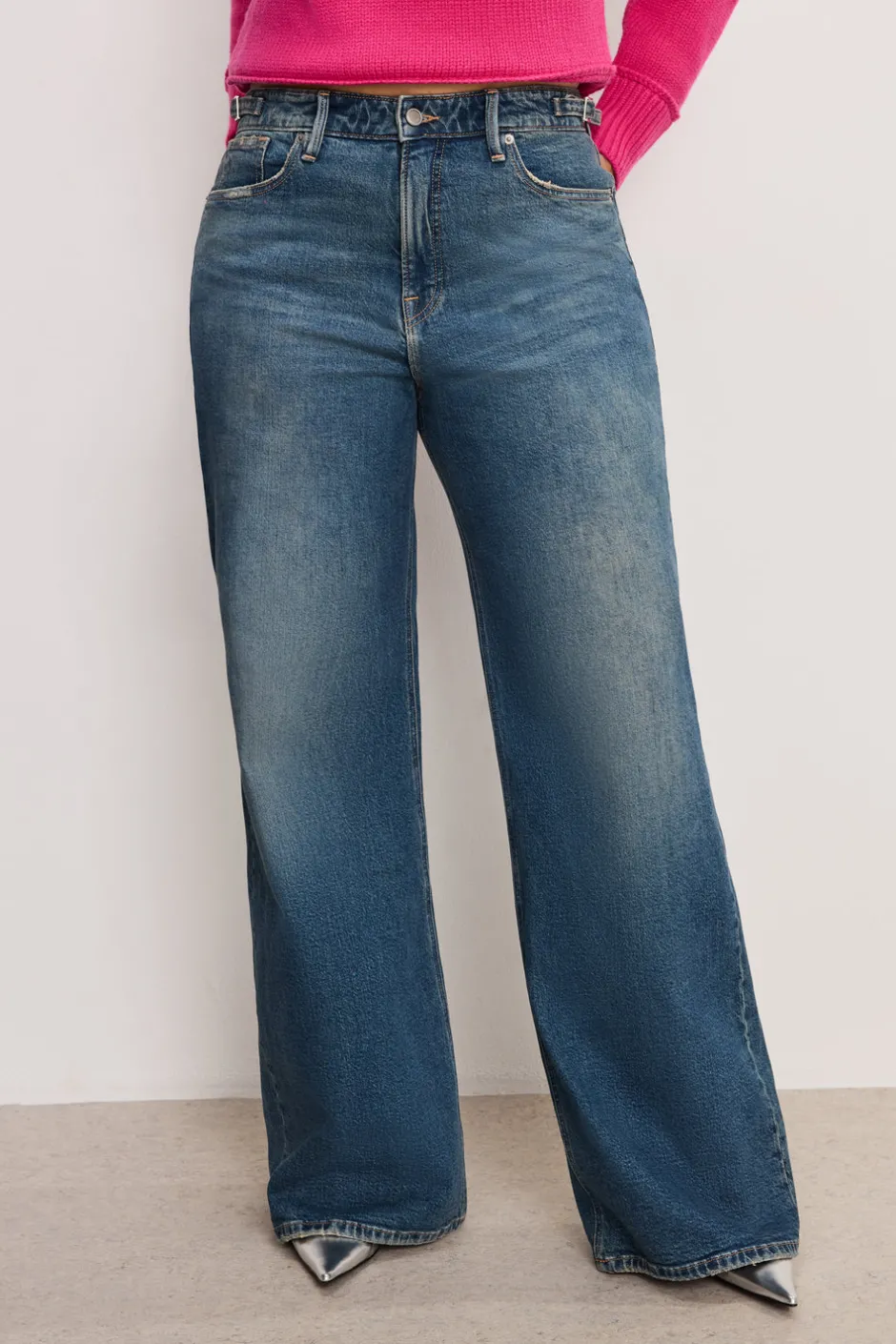 Good American Mid-Rise<GOOD EASE RELAXED JEANS Indigo738