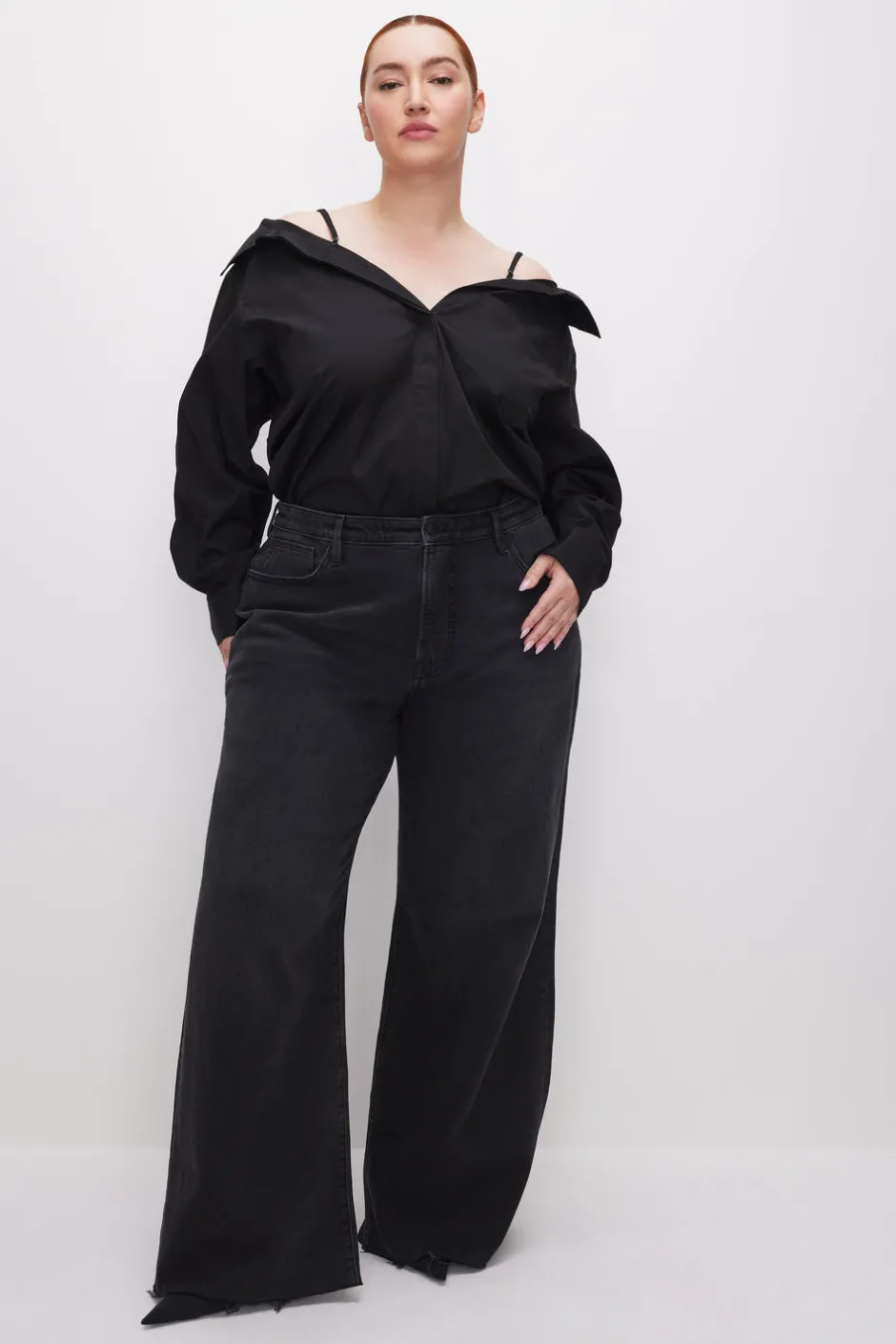 Good American Relaxed | Wide Leg<GOOD EASE RELAXED JEANS Black324