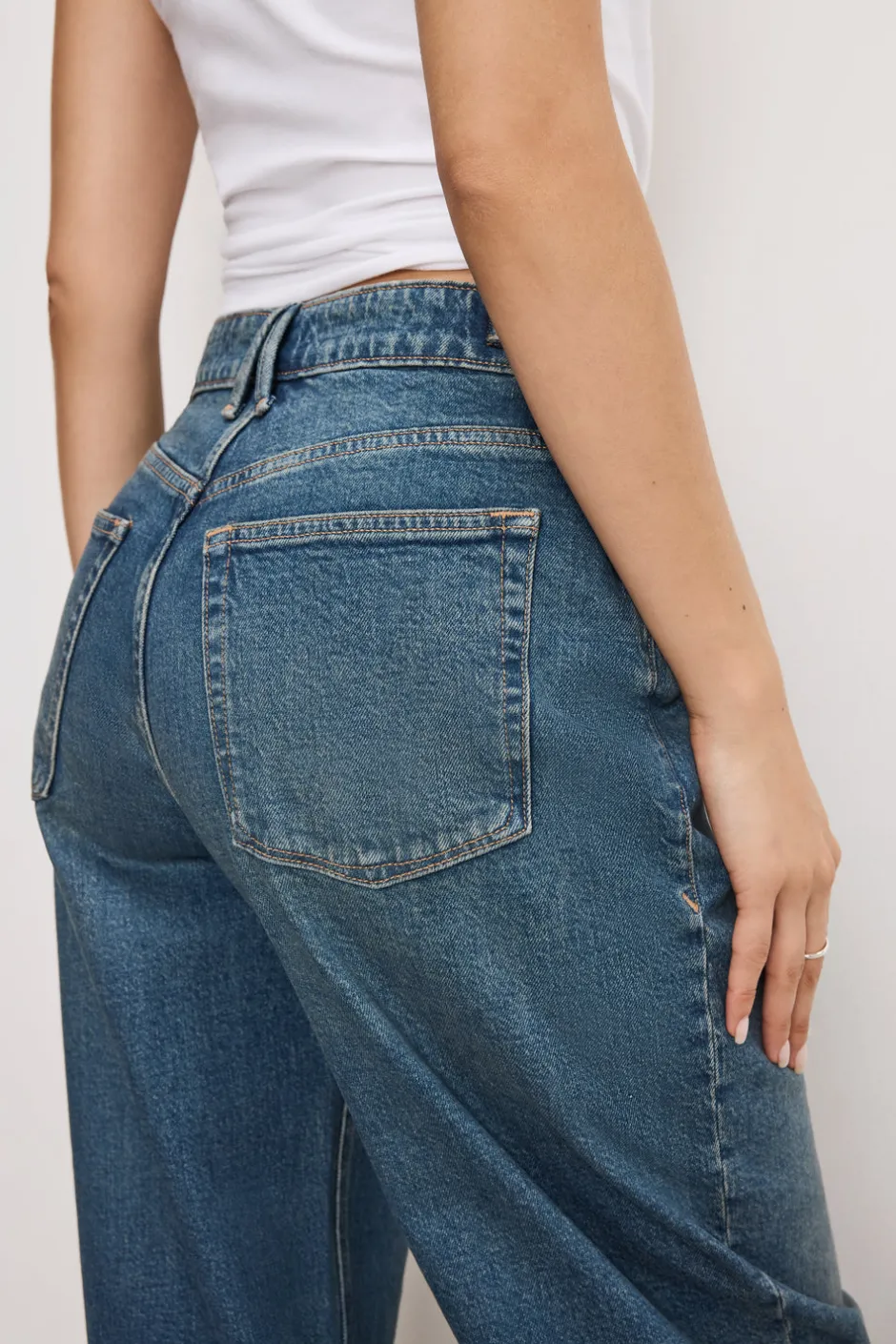 Good American Mid-Rise<GOOD EASE RELAXED JEANS Indigo738