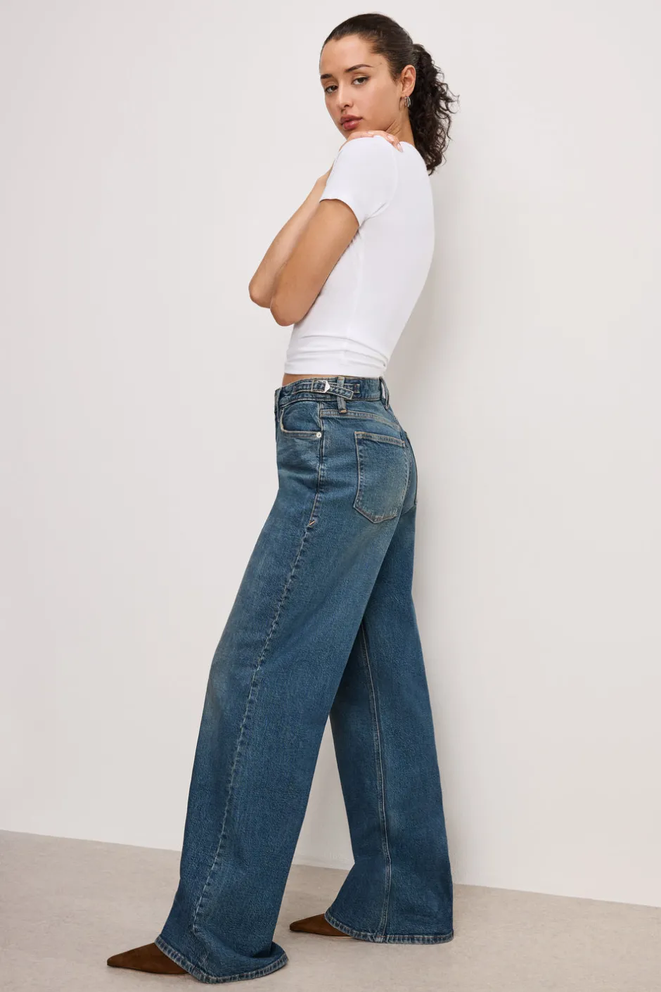 Good American Mid-Rise<GOOD EASE RELAXED JEANS Indigo738