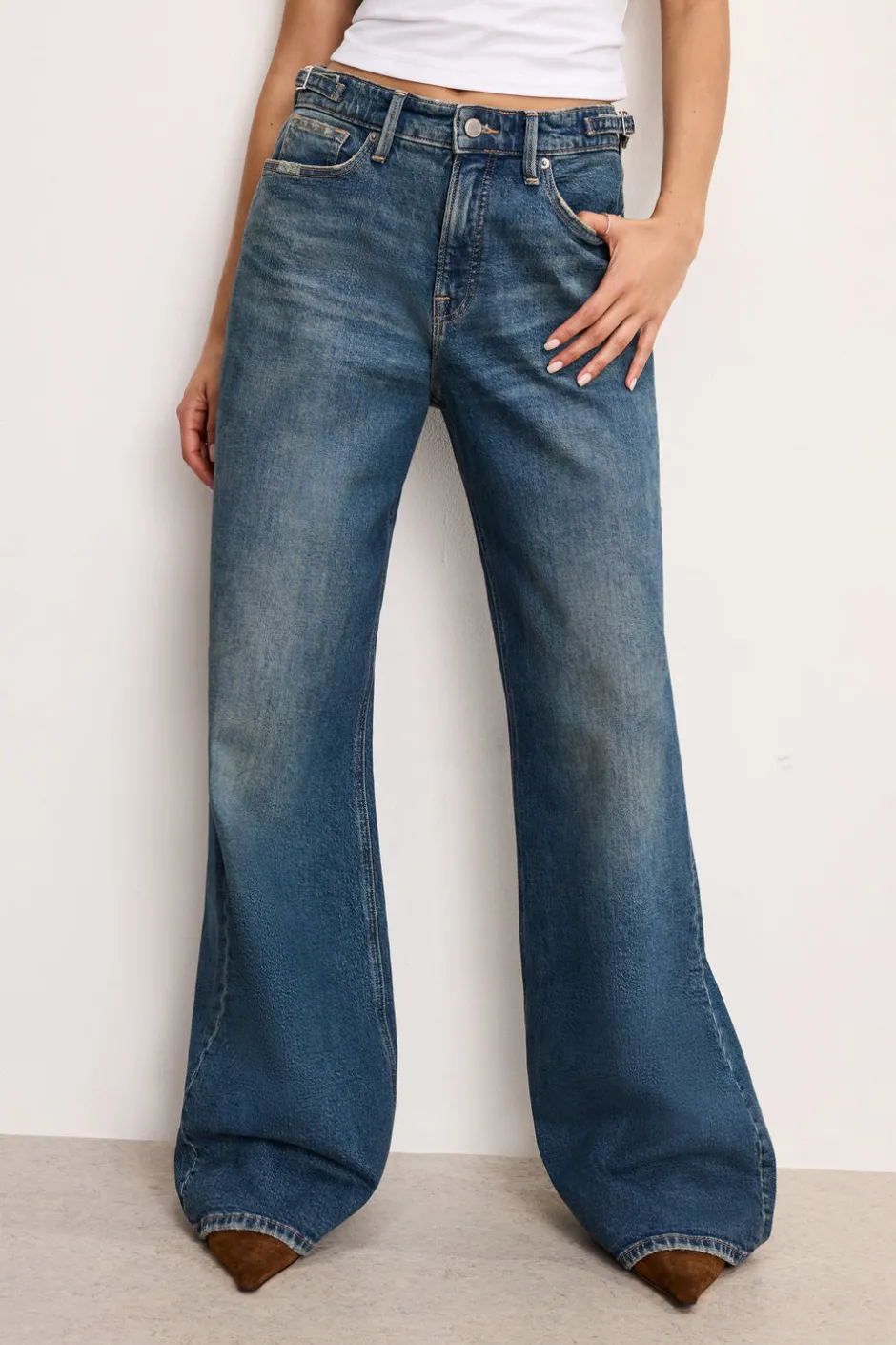 Good American Mid-Rise<GOOD EASE RELAXED JEANS Indigo738