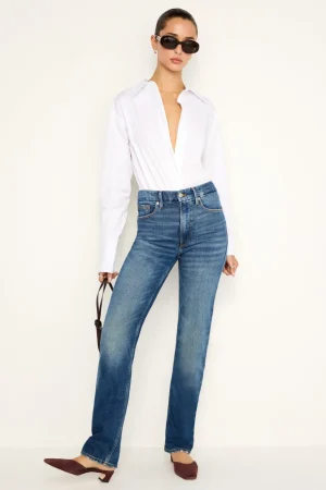 Good American Straight | High-Rise<GOOD ICON STRAIGHT JEANS Indigo605
