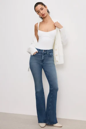 Good American Straight | Bootcut & Flare<GOOD LEGS FLARE JEANS Indigo745