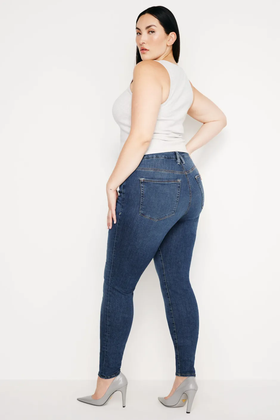 Good American Skinny | High-Rise<GOOD LEGS SKINNY JEANS Blue004