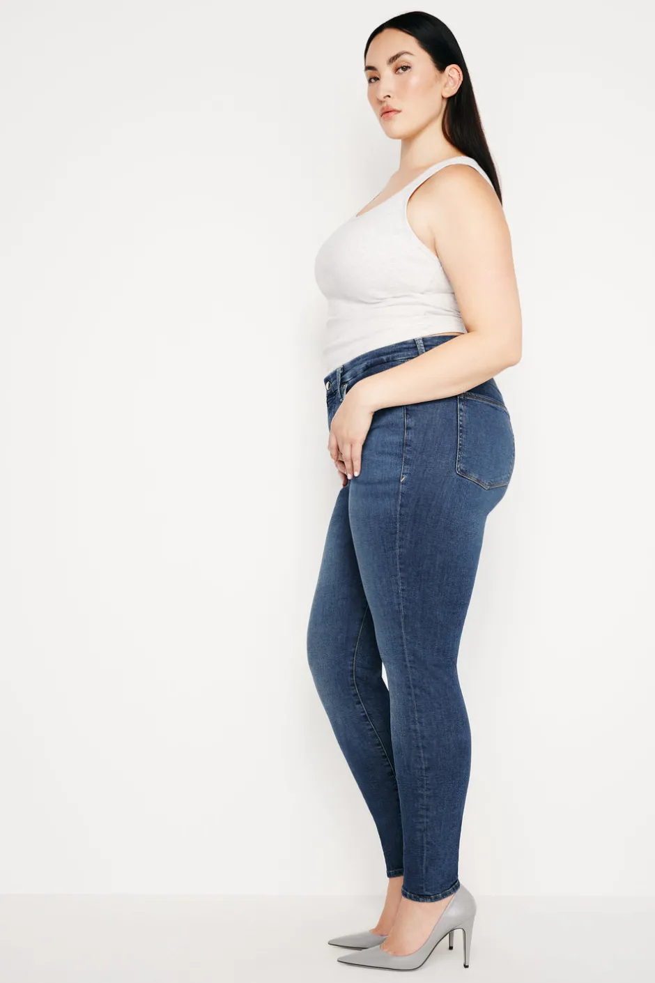 Good American Skinny | High-Rise<GOOD LEGS SKINNY JEANS Blue004
