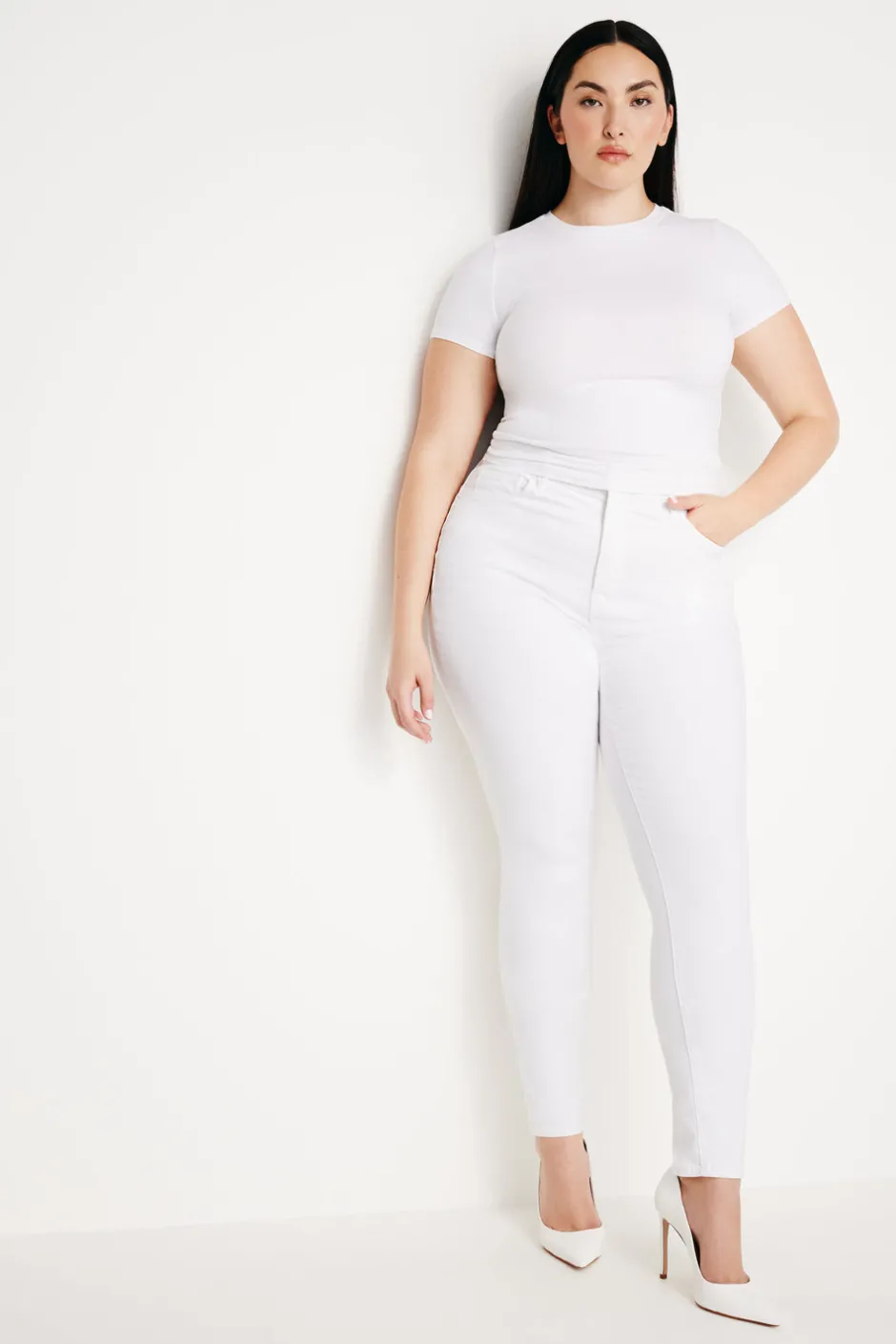 Good American Skinny | Mid-Rise<GOOD LEGS SKINNY JEANS White001