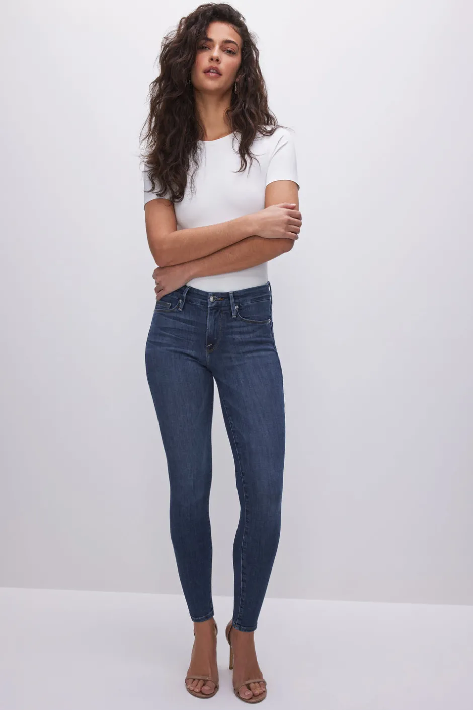 Good American Skinny | High-Rise<GOOD LEGS SKINNY JEANS Blue004