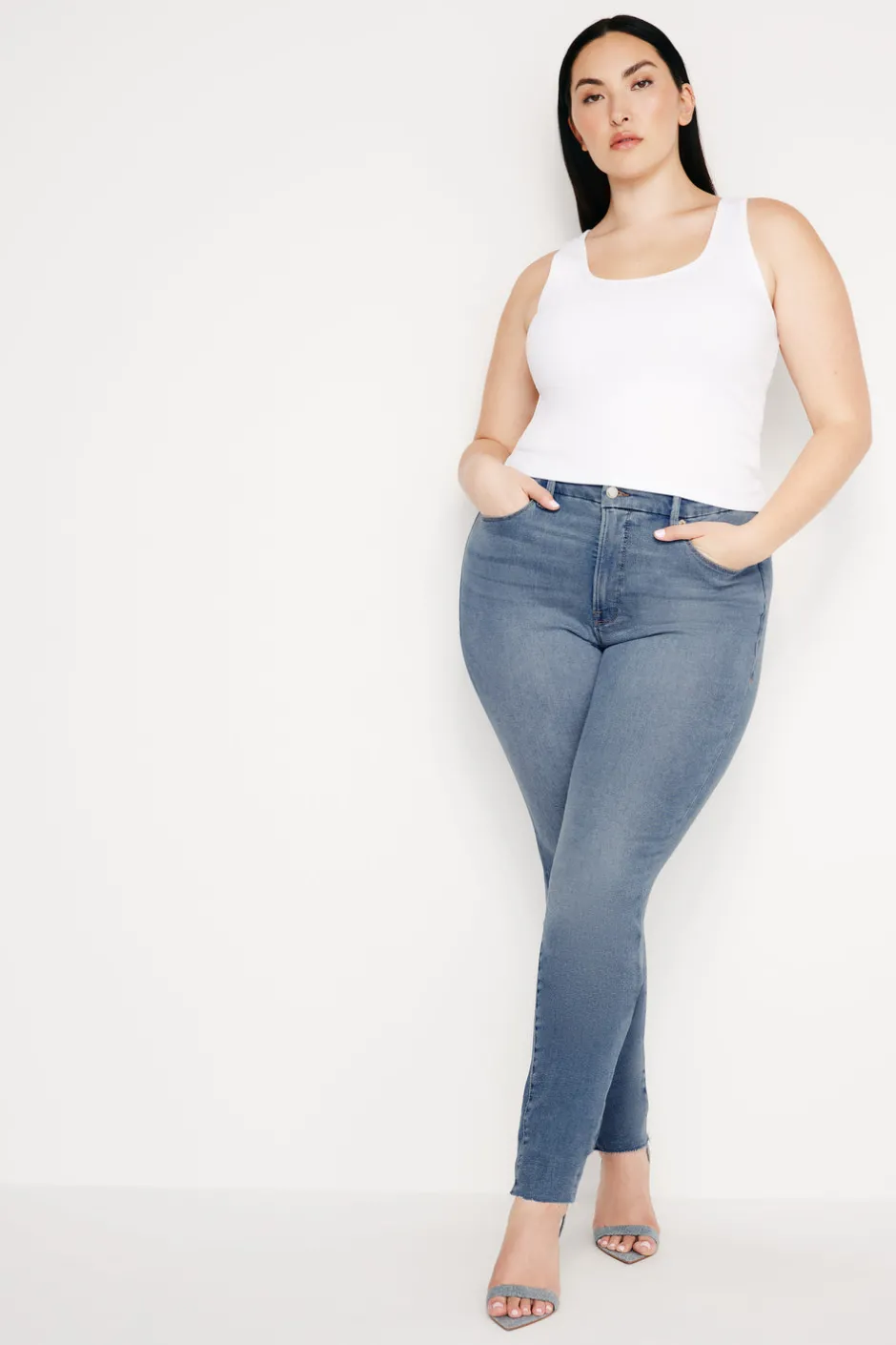 Good American Skinny | Long Inseam<GOOD LEGS SKINNY JEANS Blue655
