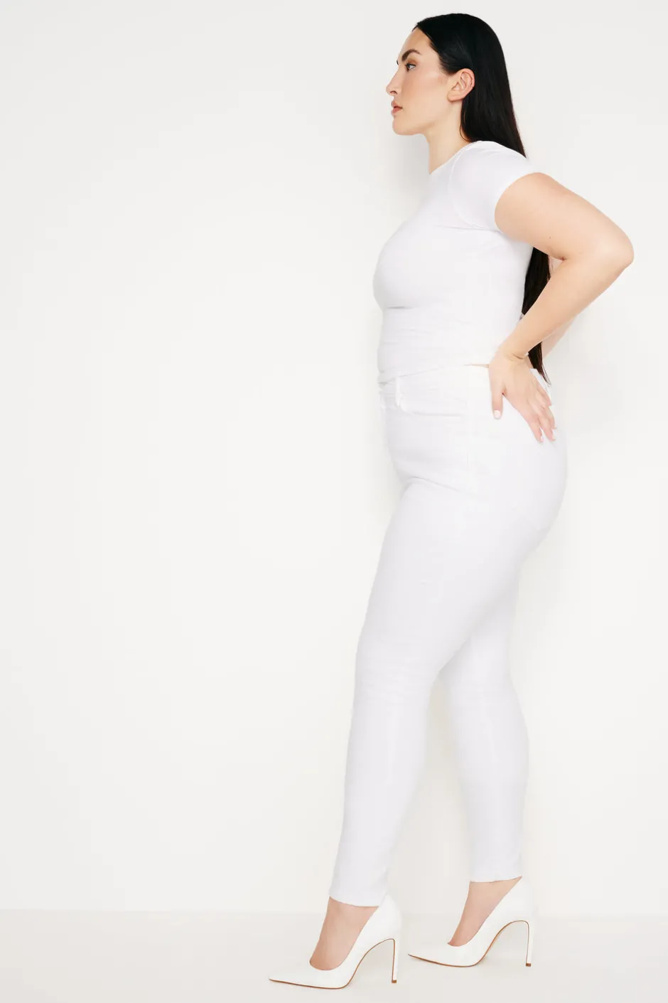 Good American Skinny | Mid-Rise<GOOD LEGS SKINNY JEANS White001