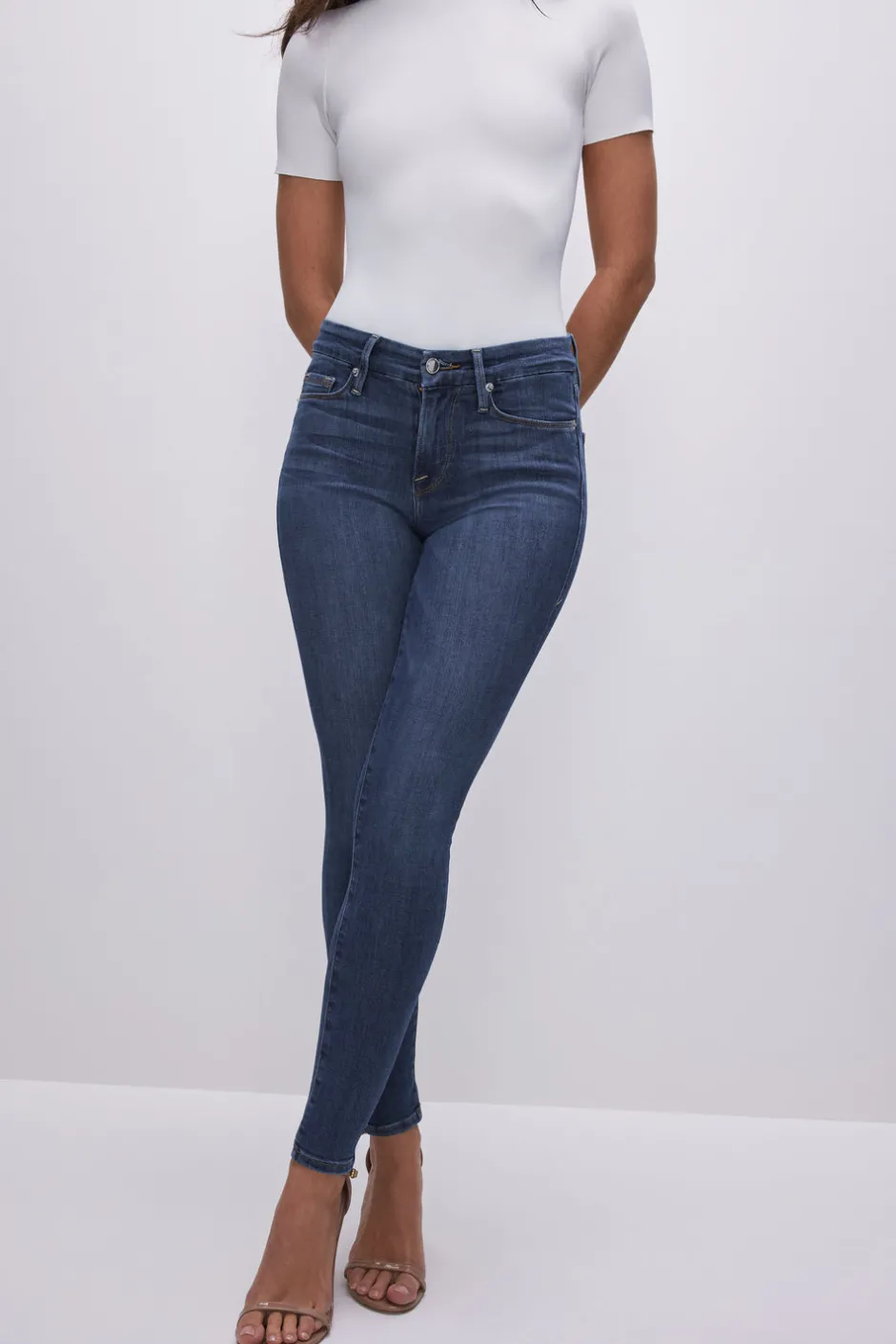 Good American Skinny | High-Rise<GOOD LEGS SKINNY JEANS Blue004