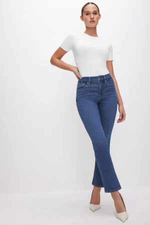 Good American Straight | Mid-Rise<GOOD LEGS STRAIGHT JEANS Blue007