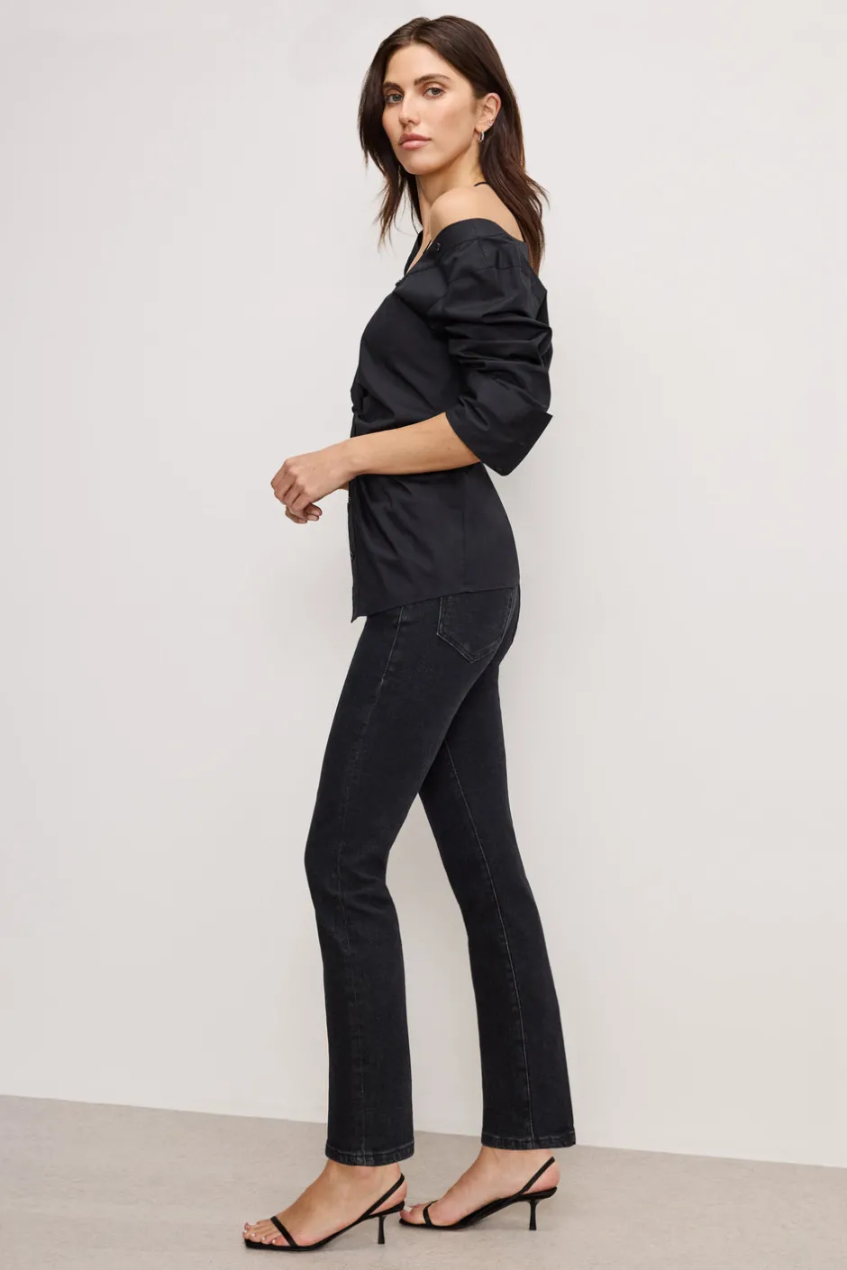 Good American Straight | High-Rise<GOOD LEGS STRAIGHT JEANS Black184