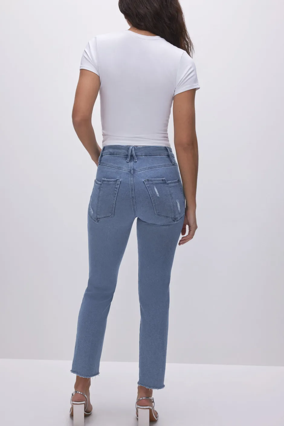 Good American Straight | High-Rise<GOOD LEGS STRAIGHT JEANS Blue449