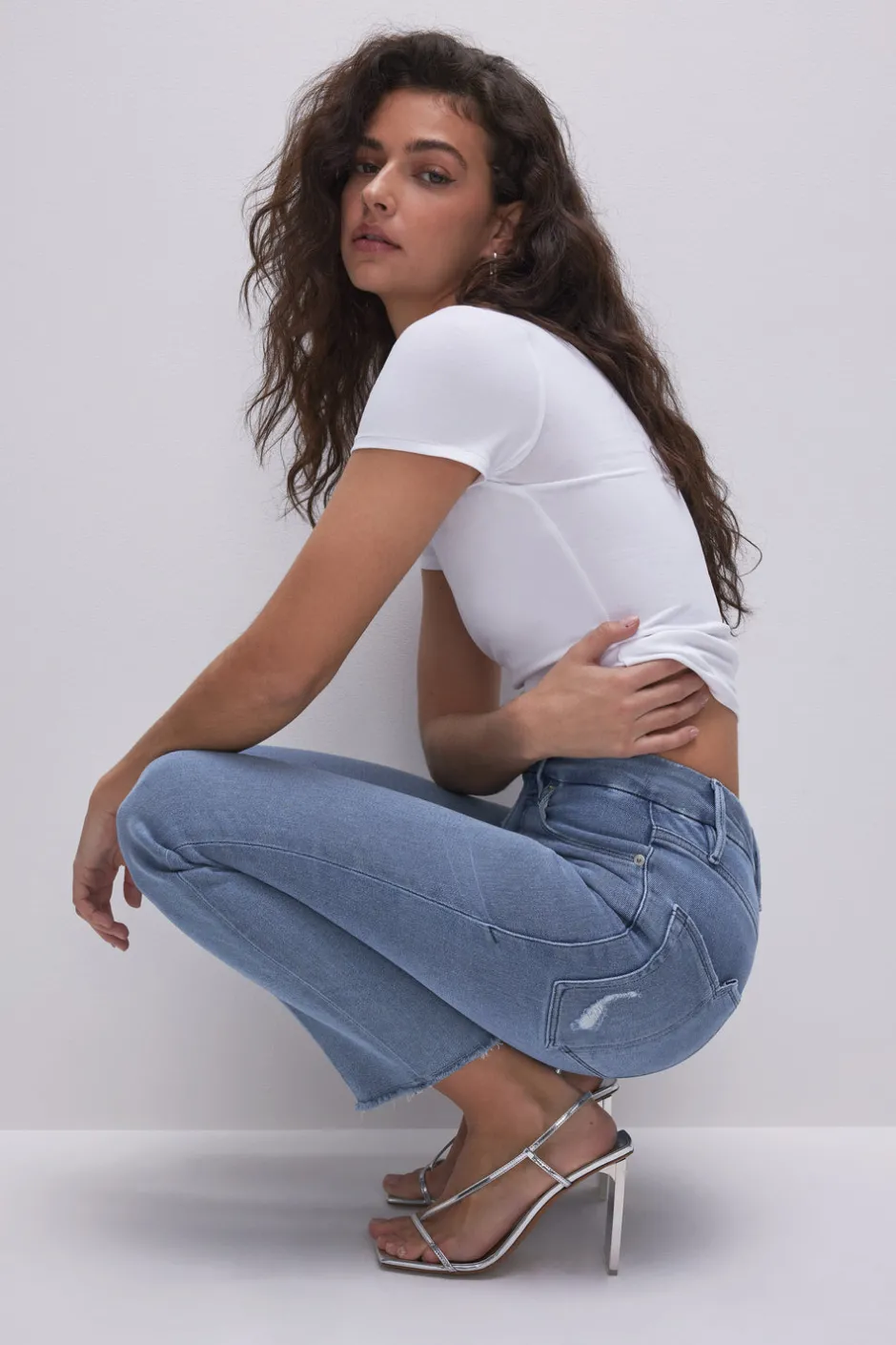 Good American Straight | High-Rise<GOOD LEGS STRAIGHT JEANS Blue449
