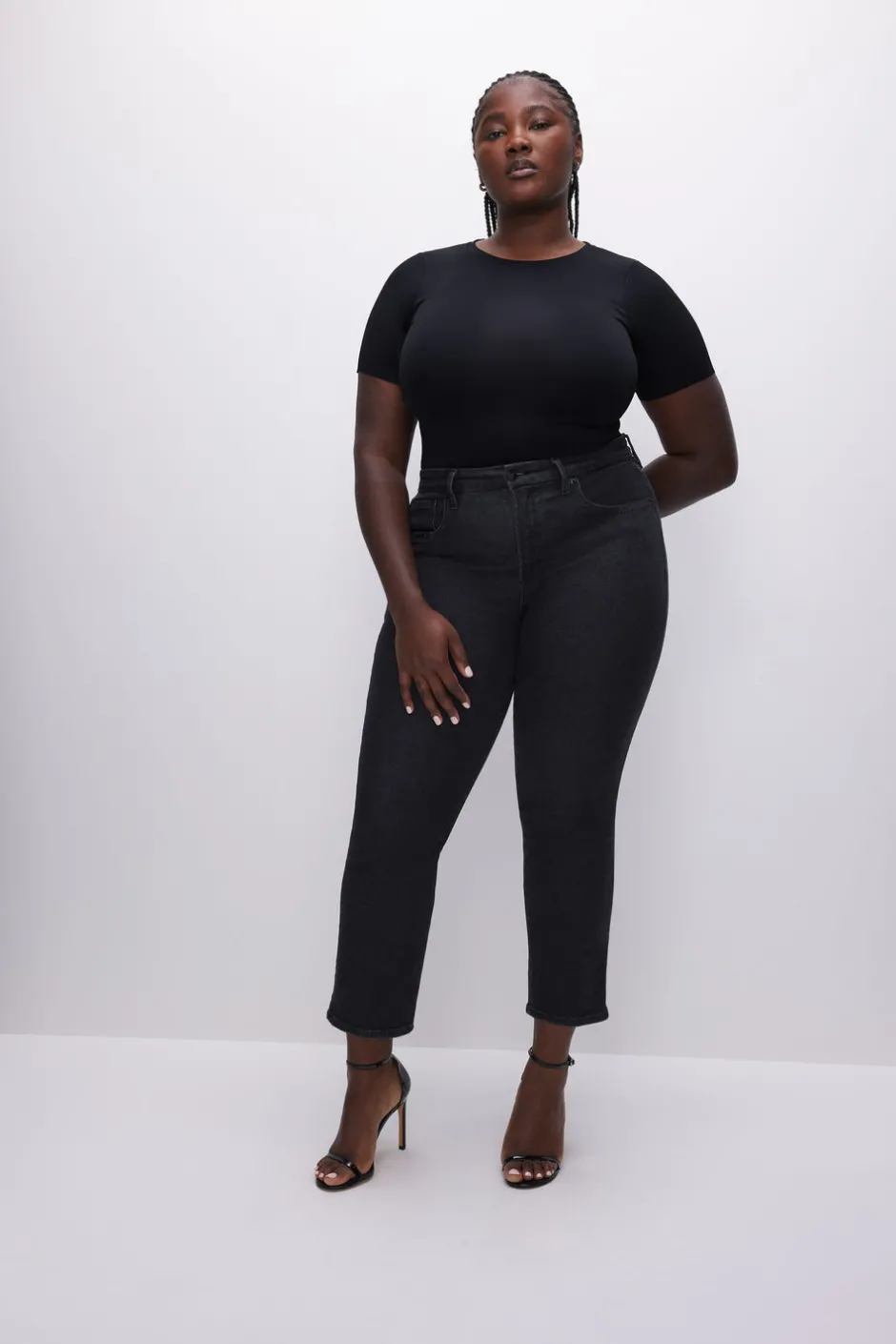 Good American Straight | High-Rise<GOOD LEGS STRAIGHT JEANS Black184