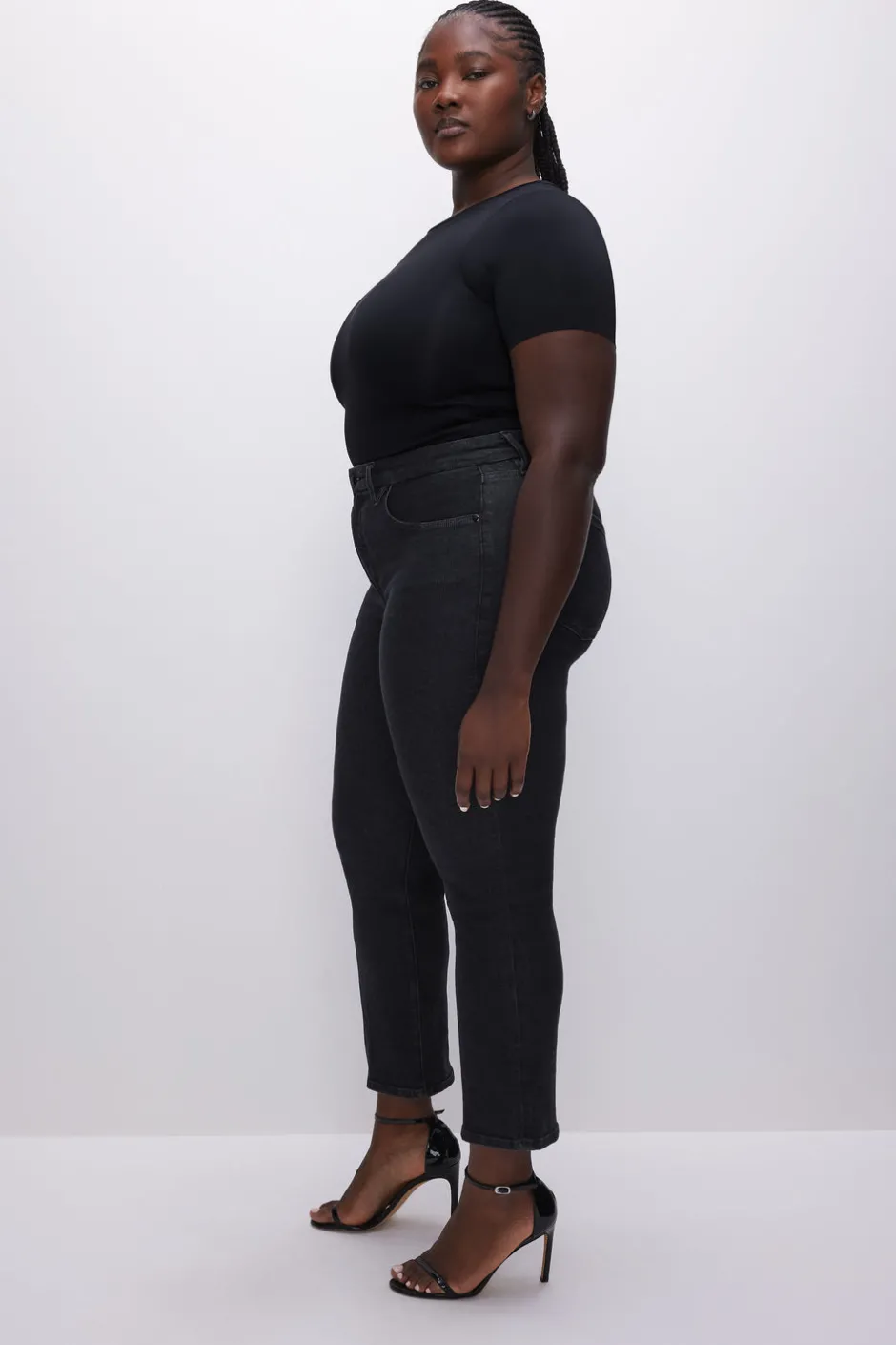 Good American Straight | High-Rise<GOOD LEGS STRAIGHT JEANS Black184
