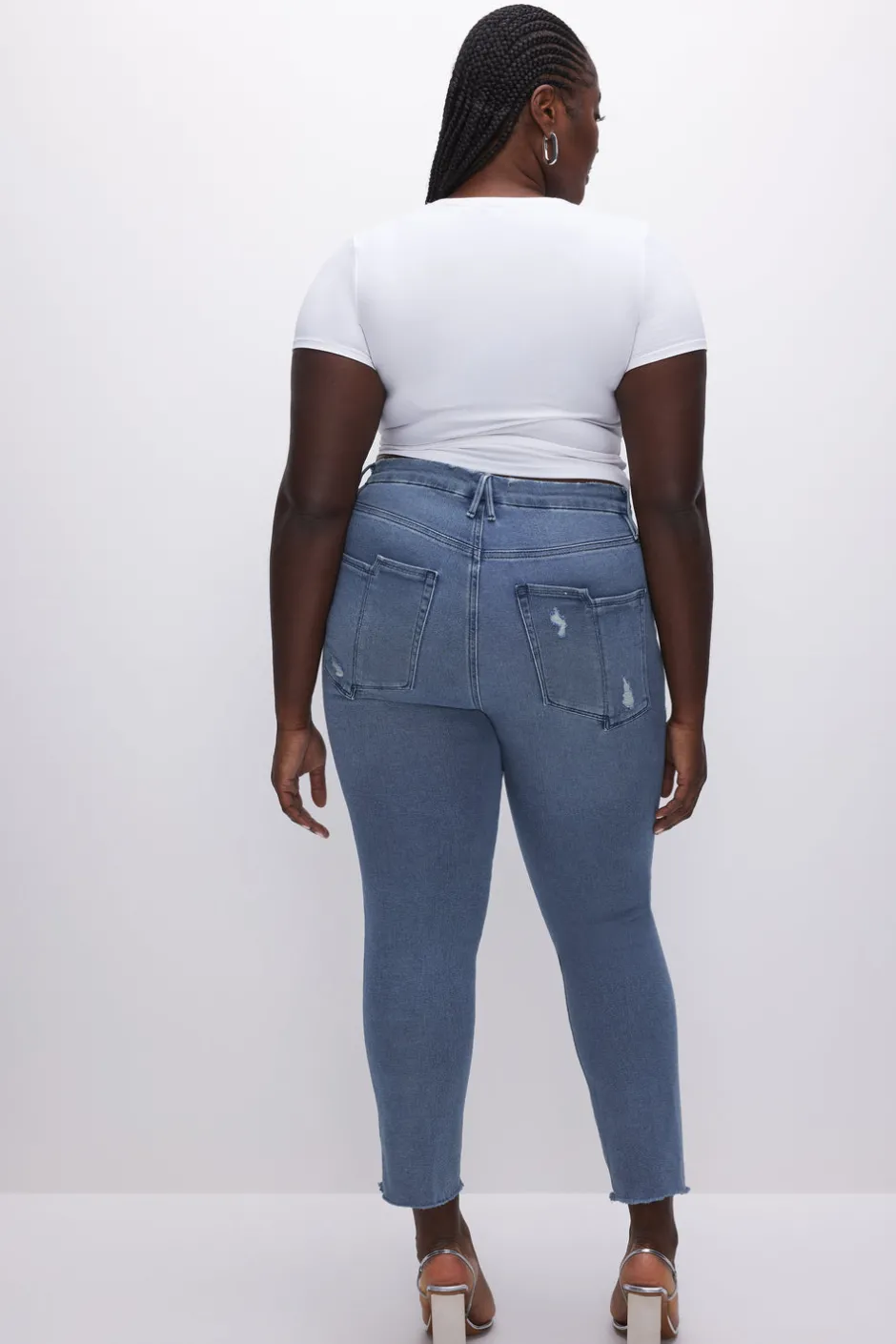Good American Straight | High-Rise<GOOD LEGS STRAIGHT JEANS Blue449