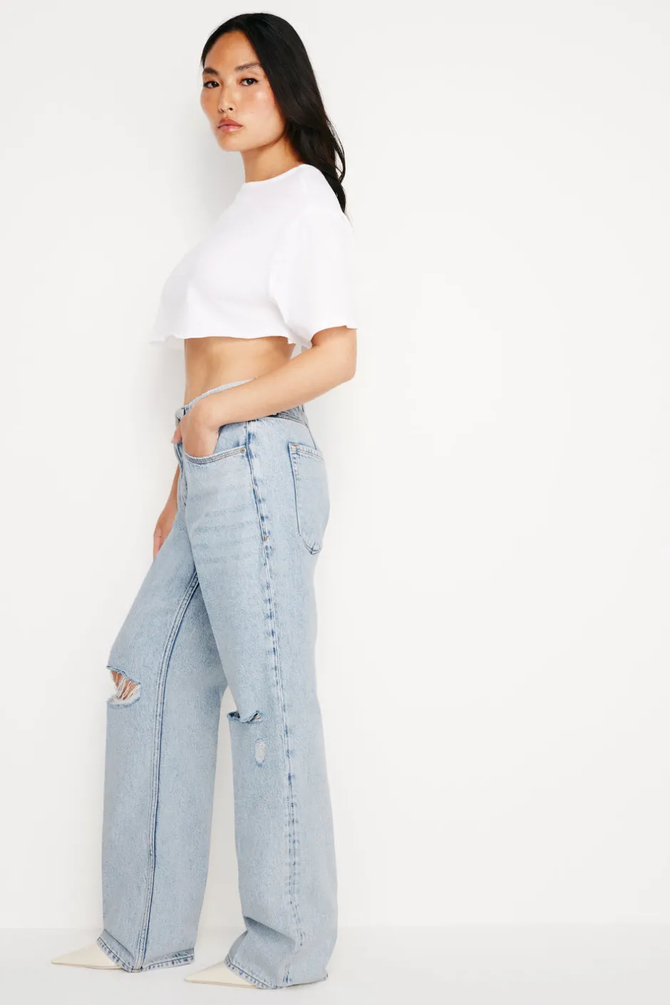 Good American Relaxed<GOOD PETITE ’90s JEANS Blue542
