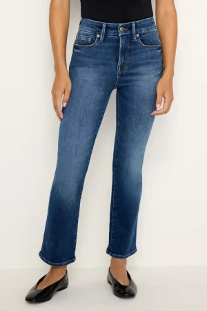 Good American Straight | Jeans<GOOD PETITE STRAIGHT SHADOW BACK POCKET Indigo625