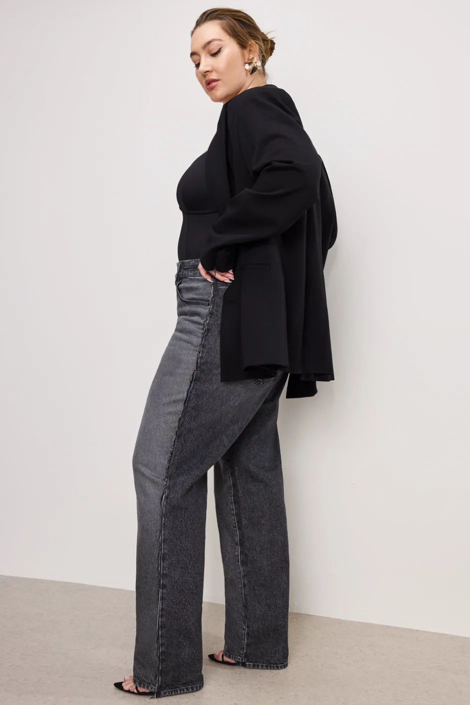 Good American Relaxed<GOOD ’90s RELAXED JEANS Black365