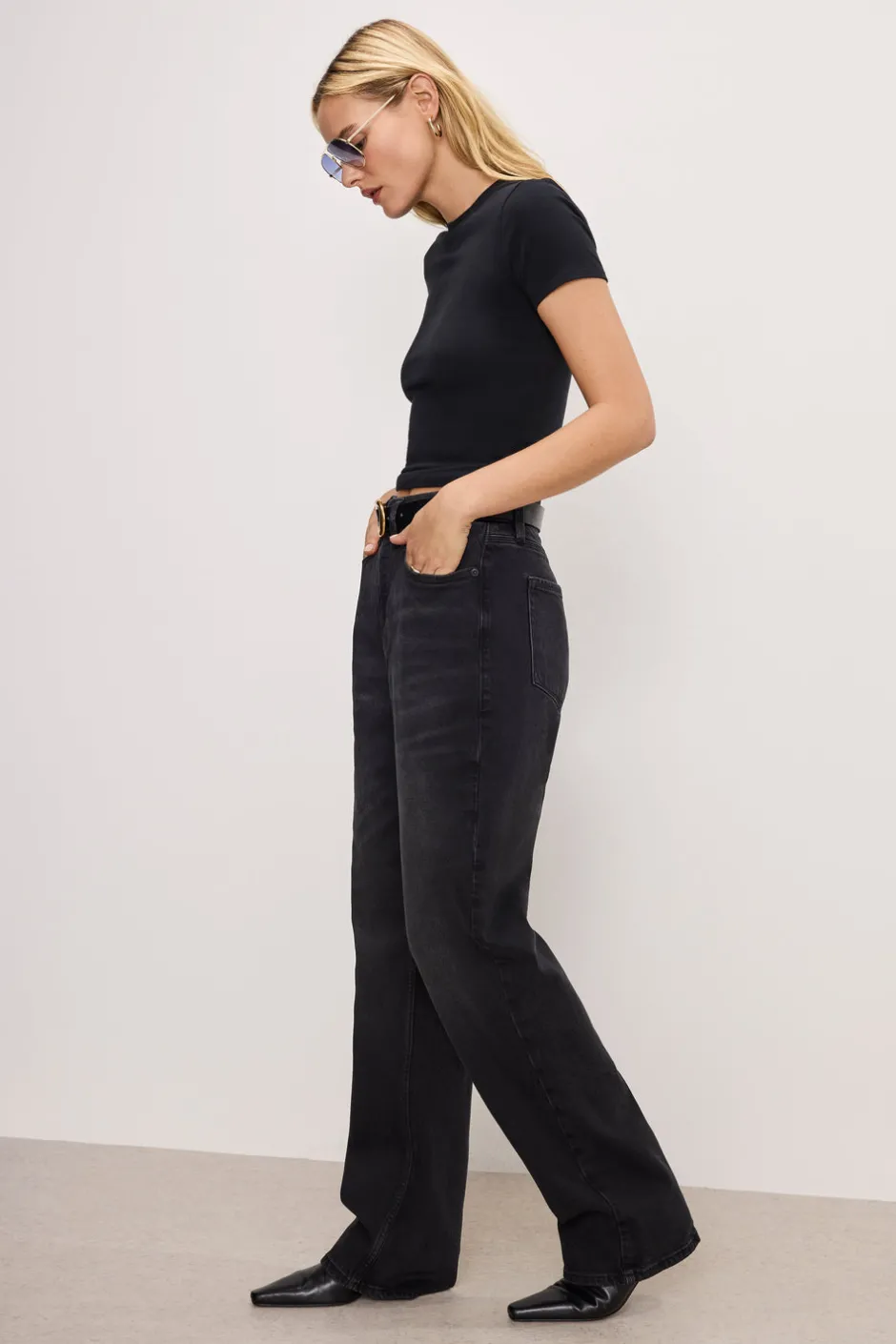 Good American Relaxed | Mid-Rise<GOOD ’90s RELAXED JEANS Black348