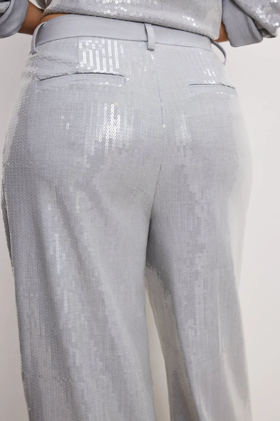 Good American Pants<GOOD ’90s SEQUIN TROUSERS Heather grey001