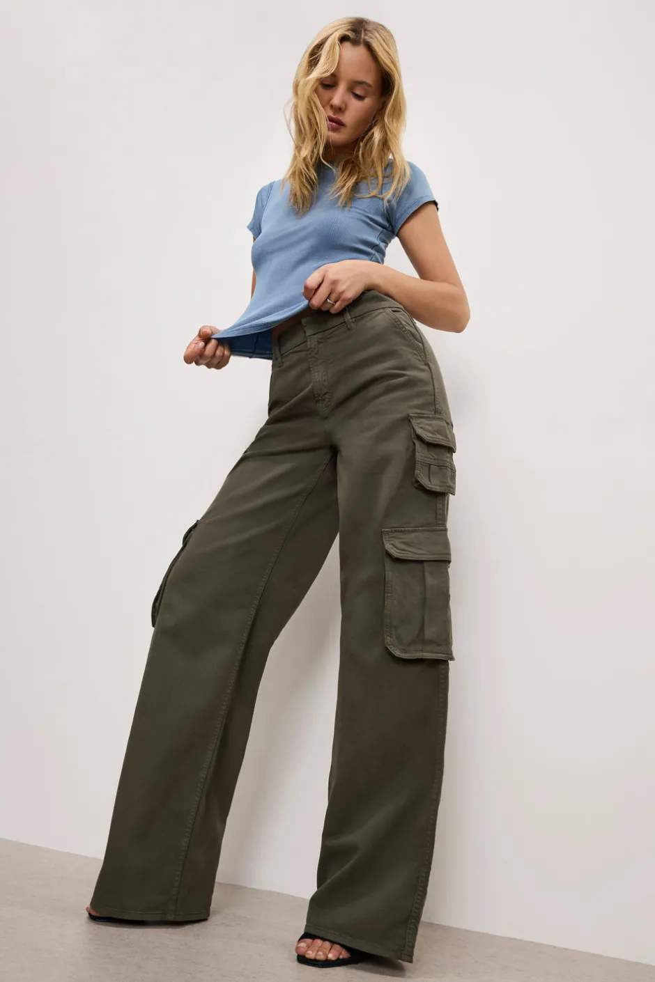 Good American Pants<GOOD SKATE TWILL CARGO PANTS Fatigue001