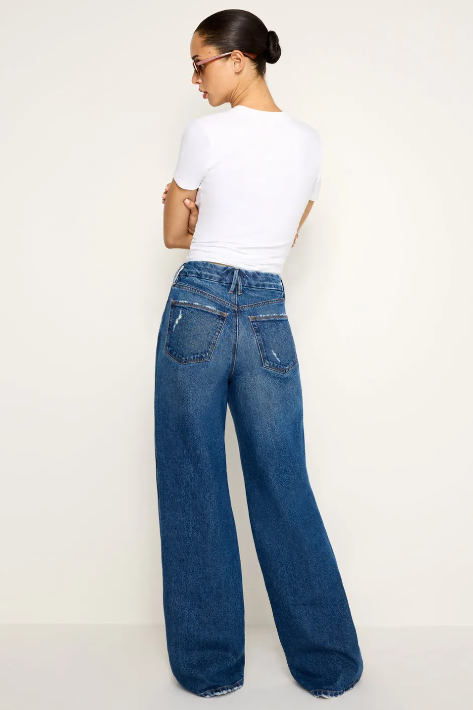 Good American Wide Leg<GOOD SKATE WIDE JEANS Indigo713