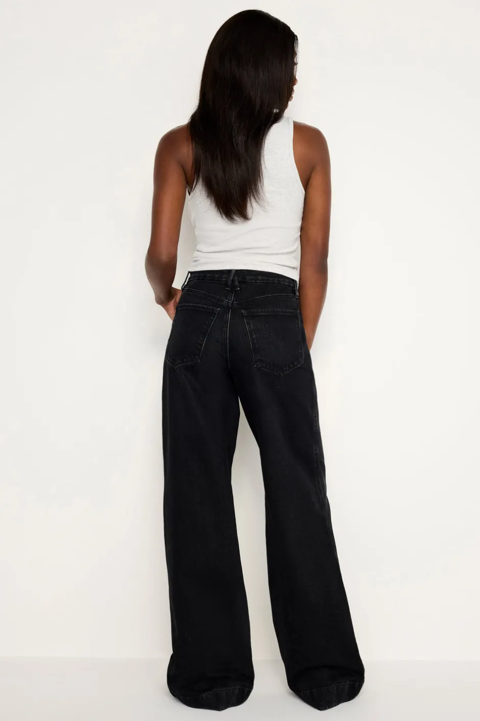 Good American Relaxed | Wide Leg<GOOD SKATE WIDE JEANS Black347