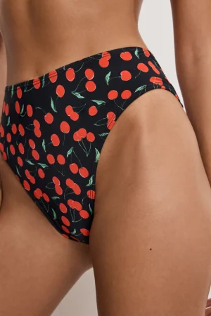 Good American Swim<GOOD WAIST CHEEKY BIKINI BOTTOM Black cherries003