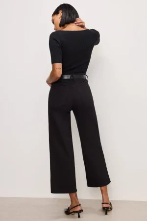 Good American Relaxed | Wide Leg<GOOD WAIST CROPPED PALAZZO NEVER FADE JEANS Black001