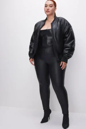 Good American Pants<GOOD WAIST FAUX LEATHER LEGGINGS Black001