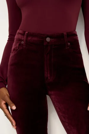 Good American Bootcut & Flare<GOOD WAIST SUPER FLARE VELVET PANTS Oxblood002