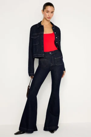 Good American Bootcut & Flare<GOOD WAIST SUPER FLARE JEANS Indigo716