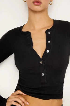 Good American Tops<JEANIUS FITTED LS HENLEY Black001