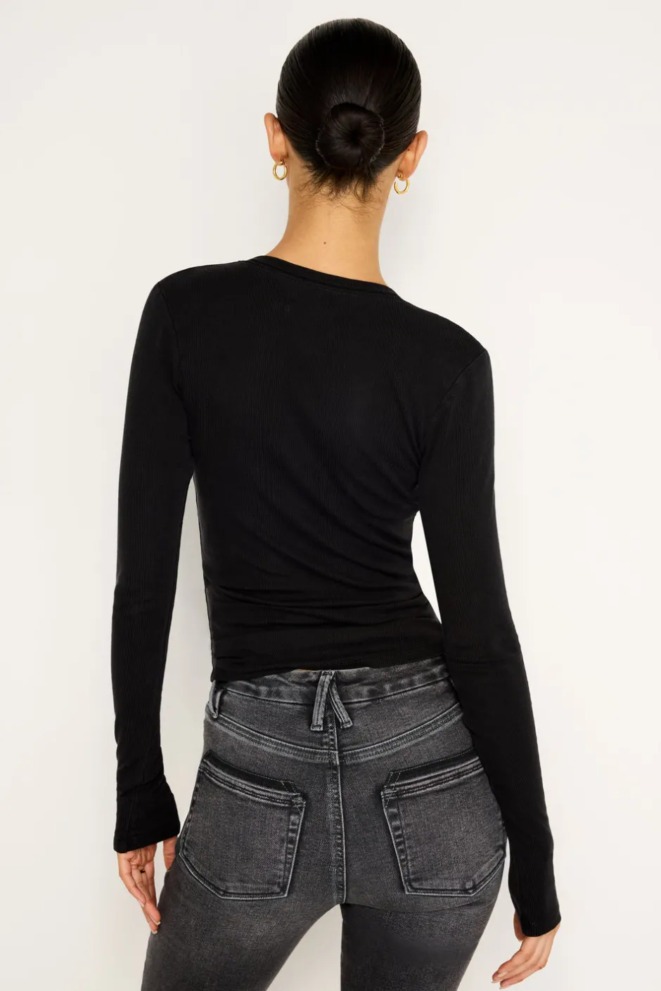 Good American Tops<JEANIUS FITTED LS HENLEY Black001