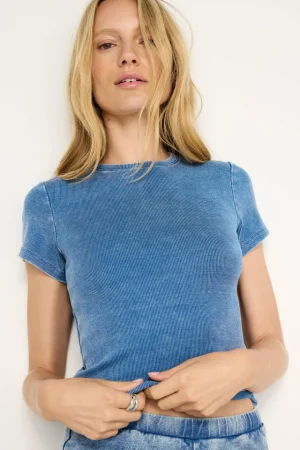 Good American Tops | Tees & Tanks<JEANIUS FITTED TEE Indigo586