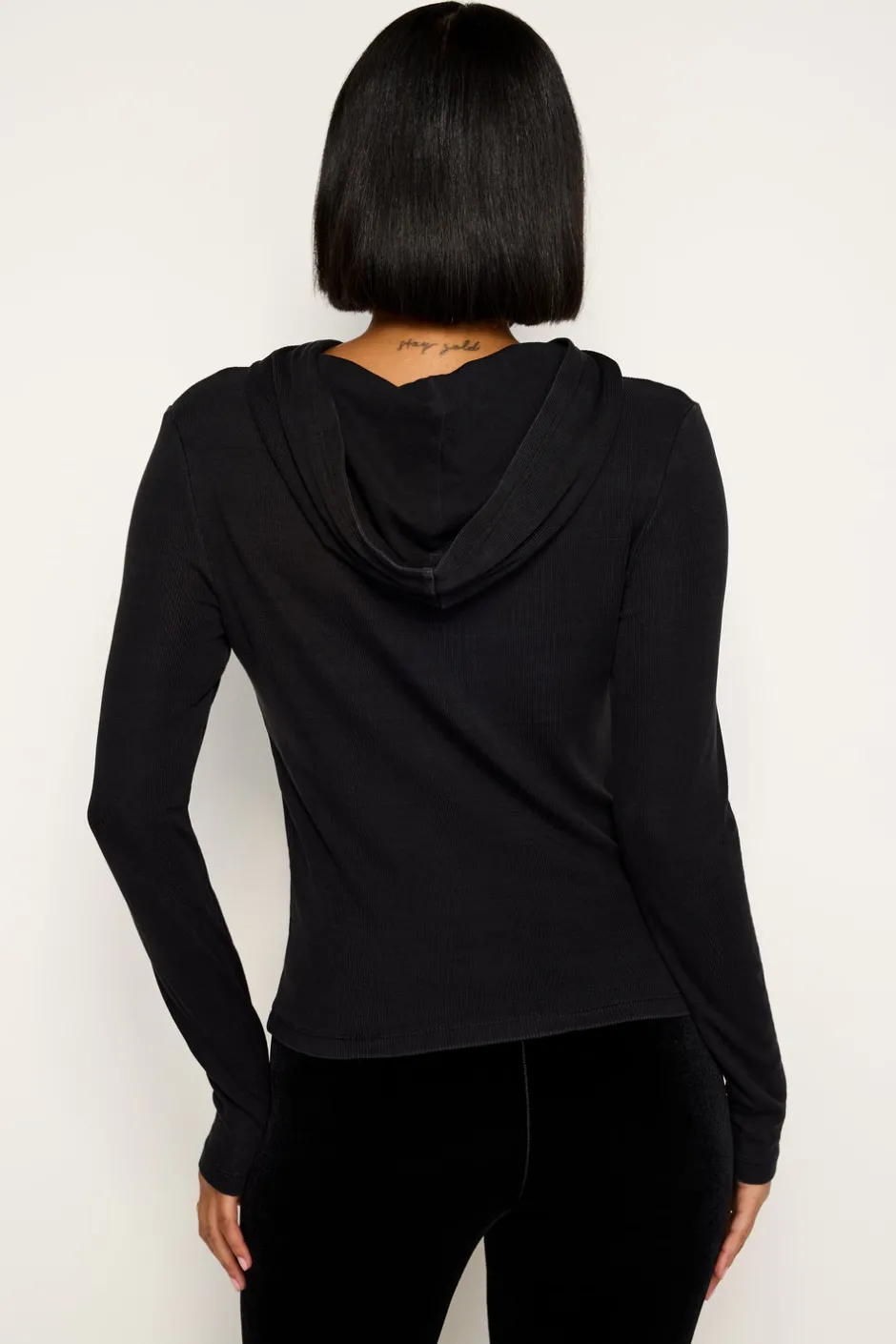 Good American Tops | Sweaters<JEANIUS HOODIE Black001