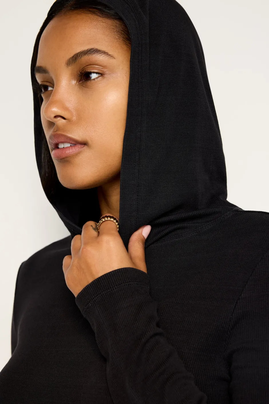 Good American Tops | Sweaters<JEANIUS HOODIE Black001