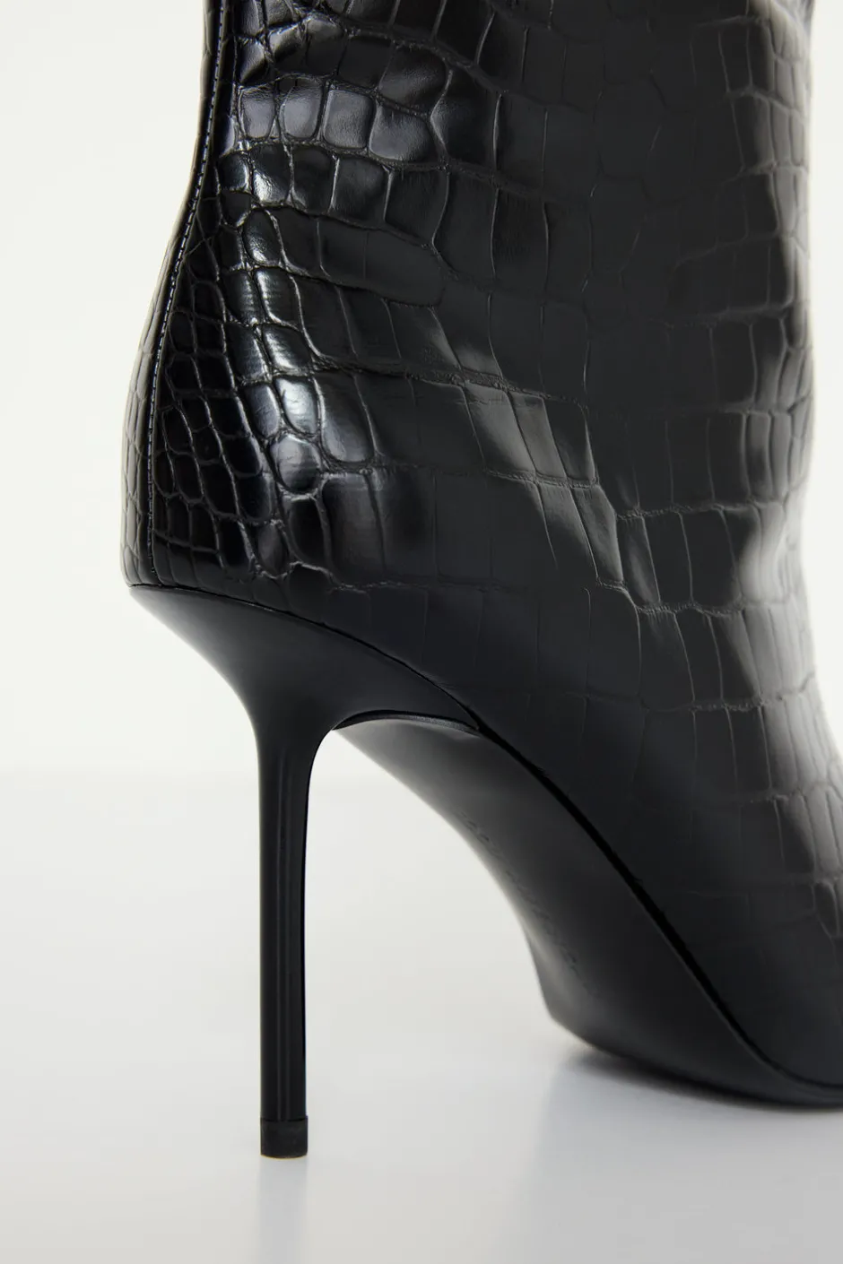 Good American Shoes<KNEE HIGH CROCODILE BOOT Black001