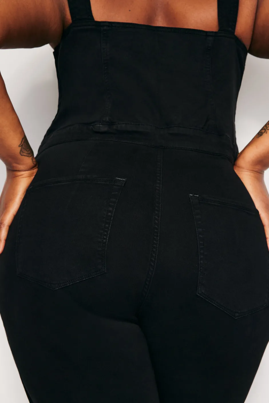 Good American Jumpsuits<LACE UP UTILITY JUMPSUIT Black001
