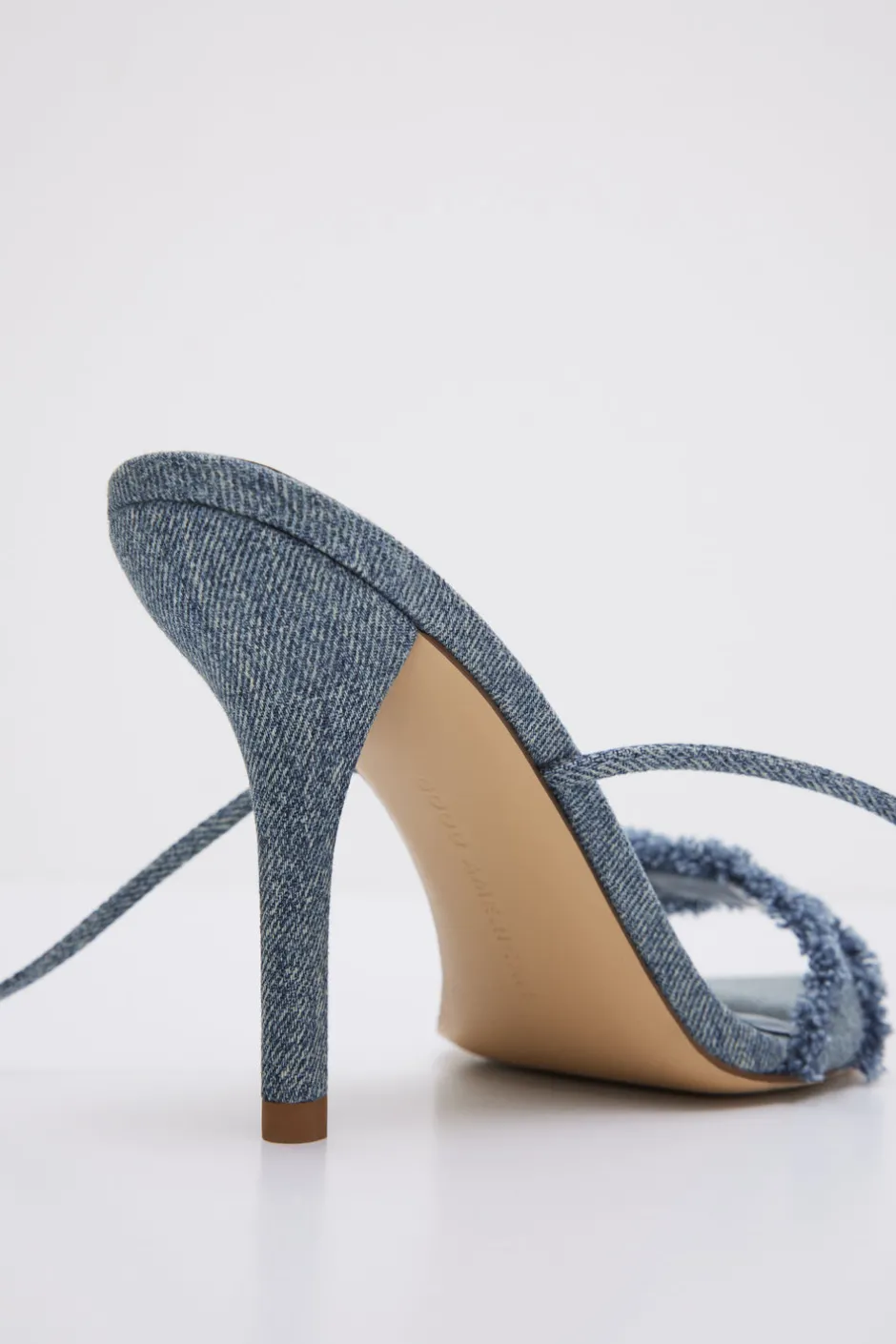 Good American Shoes<LACE UP HEELS Blue denim002