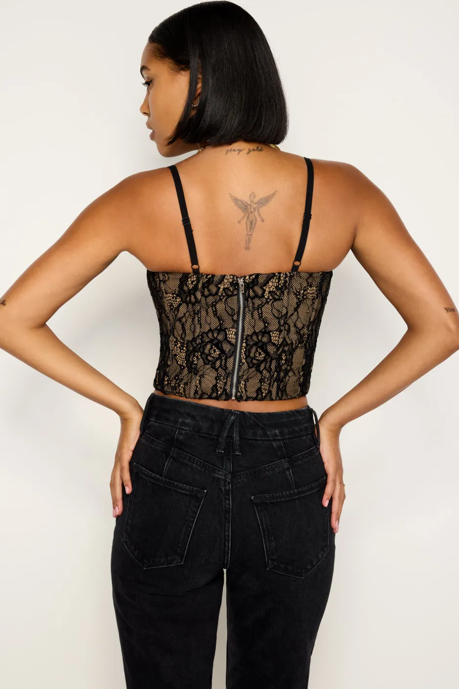 Good American Tops<LACE BUSTIER Black001
