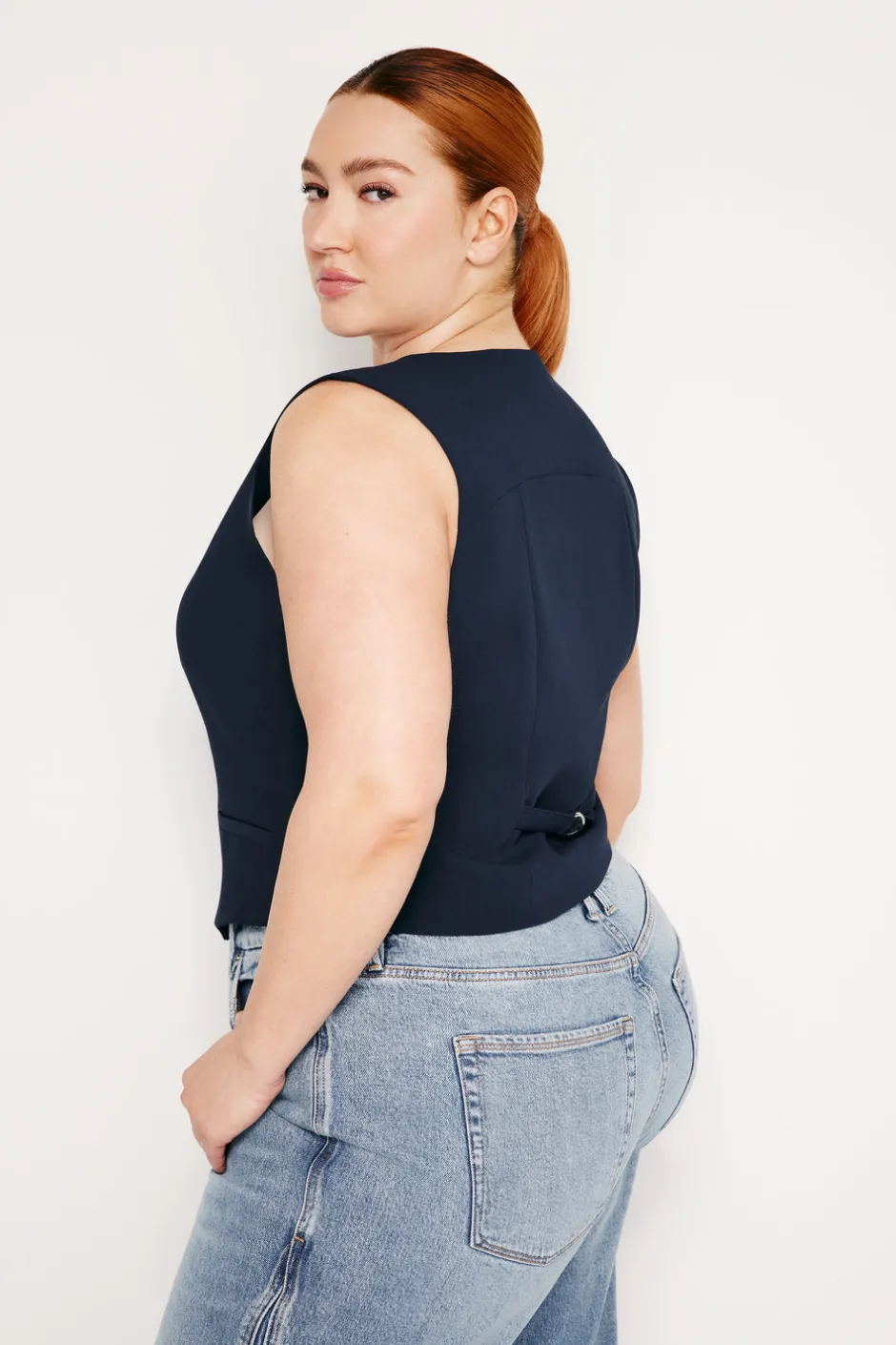 Good American Tops<LUXE SUITING VEST New navy002