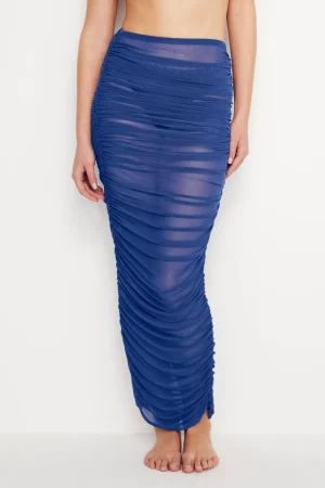 Good American Shorts & Skirts<MESH RUCHED SKIRT Capri blue004